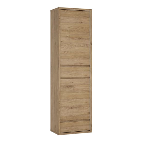 Sholka Wooden Narrow 2 Door 2 Drawer Storage Cabinet In Oak